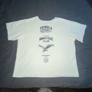 YoungLA Cream Graphic Tee with Black Design
